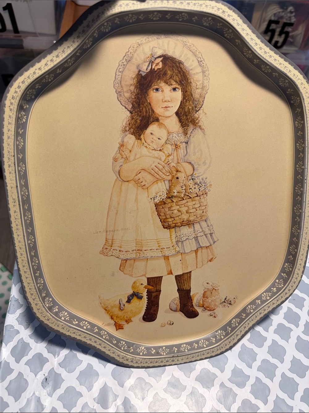Vintage  "Victoria's Easter" metal tray / platter
B & J Art Designs..